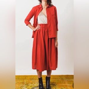 Wrk shop women’s draft skirt and top set-chili red